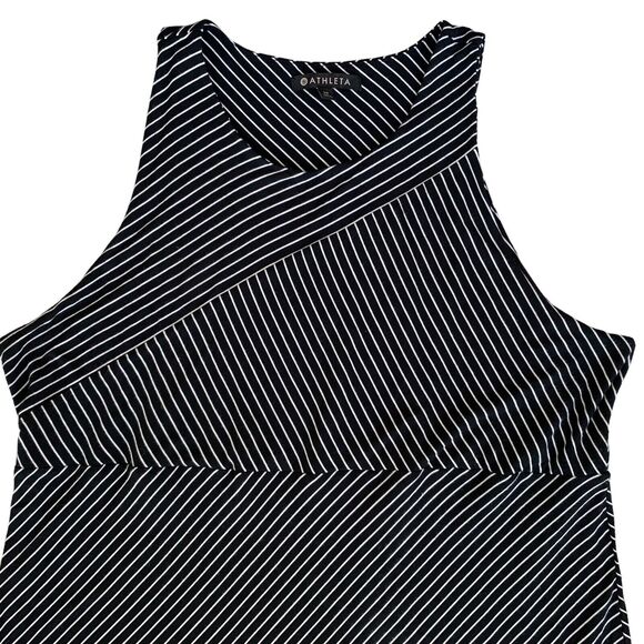 Athleta Santorini mixed stripe sleeveless modal dress 2XL stretch A-line - Picture 5 of 10